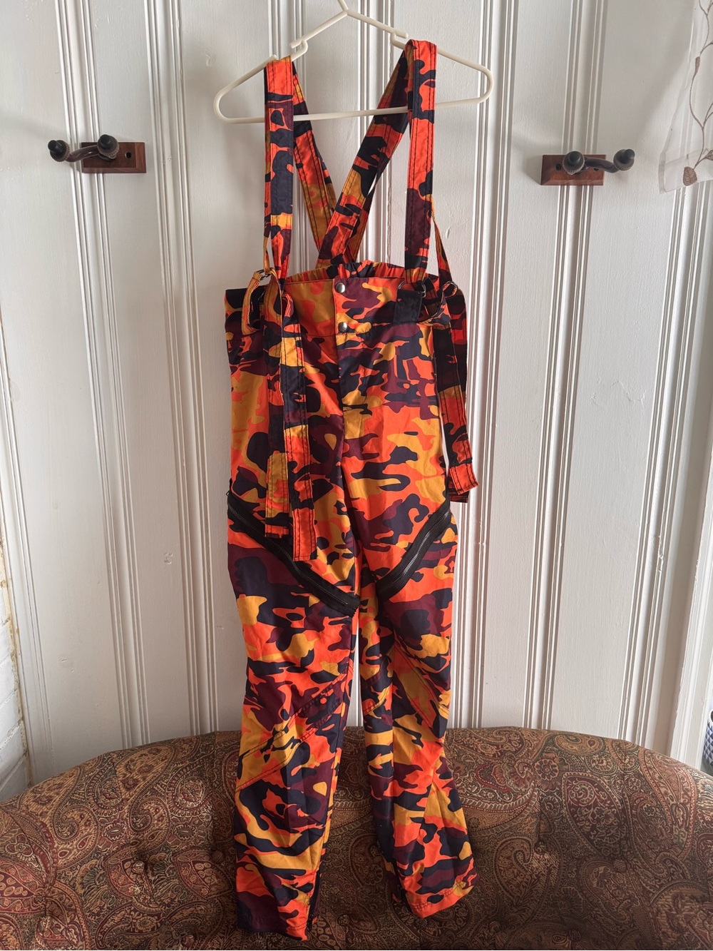 balera Orange and Black Camo Bib Overalls